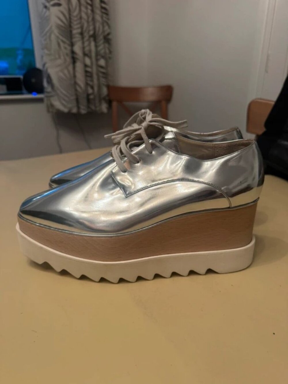 Stella McCartney Silver Elyse Platforms EU 39